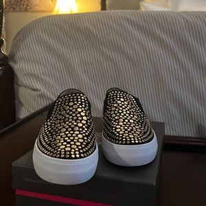 Vince Camuto Black Suede with Gold Sneakers